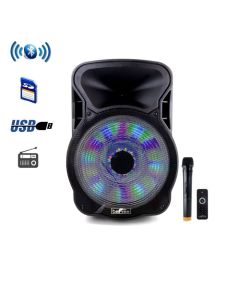 beFree Sound 15 Inch Bluetooth Rechargeable Party Speaker With Illuminatiing Lights