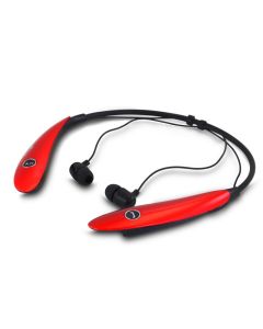 beFree Sound Bluetooth Wireless Active Sports Earbud Headphones in Red with Microphone